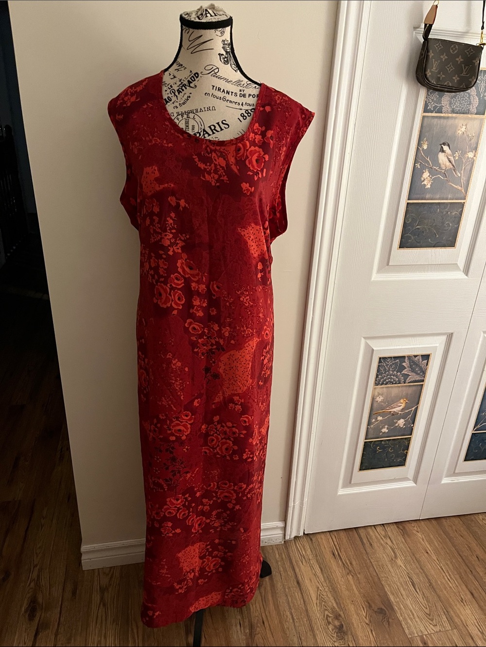Sleeveless Red Floral Maxi Dress - Elegant Everyday Maxi